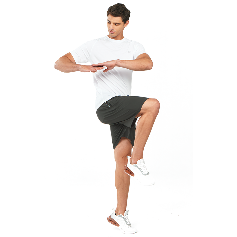 Playera atlética para hombre, manga corta, para correr y entrenar, blanca, talla L 5