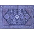 thumbnail image 1 of Ahgly Company Machine Washable Indoor Rectangle Persian Blue Traditional Area Rugs, 8' x 12', 1 of 4