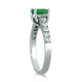 thumbnail image 2 of SZUL Women's 1 Carat Oval Emerald and Diamond Ring in 14K White Gold, 2 of 4