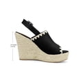 thumbnail image 2 of BLISSFUL STEP Women's Ankle Strap Platform Heels Espadrille Wedge Heel Sandals Black (Size 5.5), 2 of 7