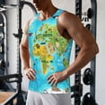 thumbnail image 5 of Salouo World Map With Animals Landmarks for Men's Tank Tops,Sleeveless Muscle Shirts for Men Quick Dry Workout Tank Top Gym Muscle Tee Fitness Bodybuilding Sleeveless T Shirt-X-Large, 5 of 7