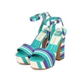 thumbnail image 5 of New Women Dolce Vita Gavvin Striped Leather Peep Toe Platform Block Heel Sandal, 5 of 6