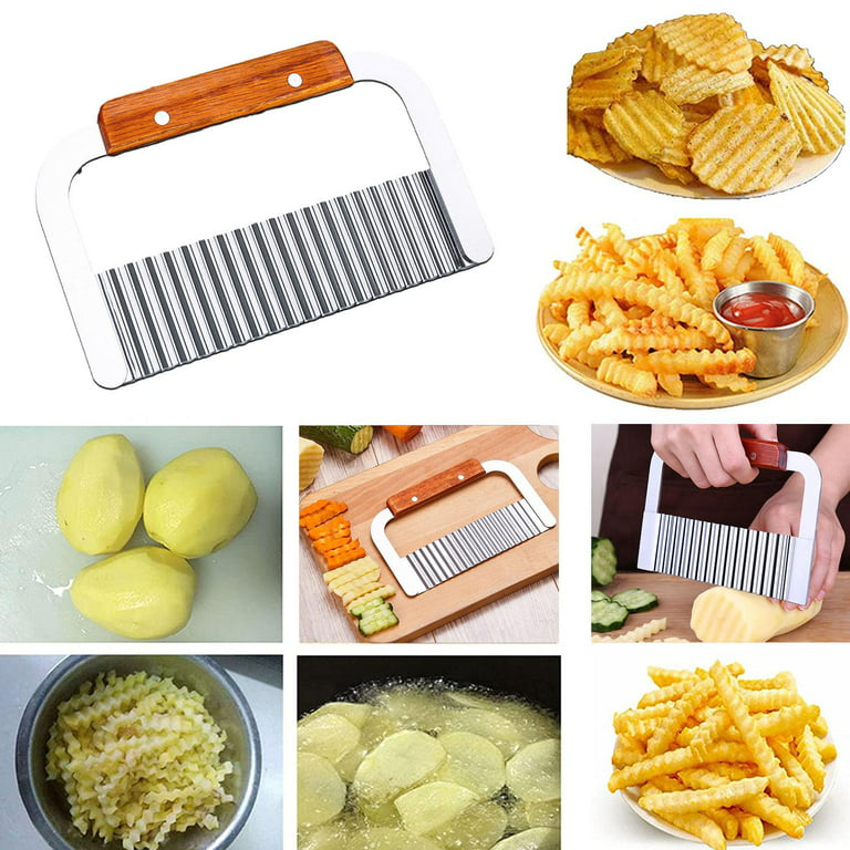 Wave Potato Slicer French Fry Crinkle Chips Vegetables Knife Cutter Wavy  Zig Zag