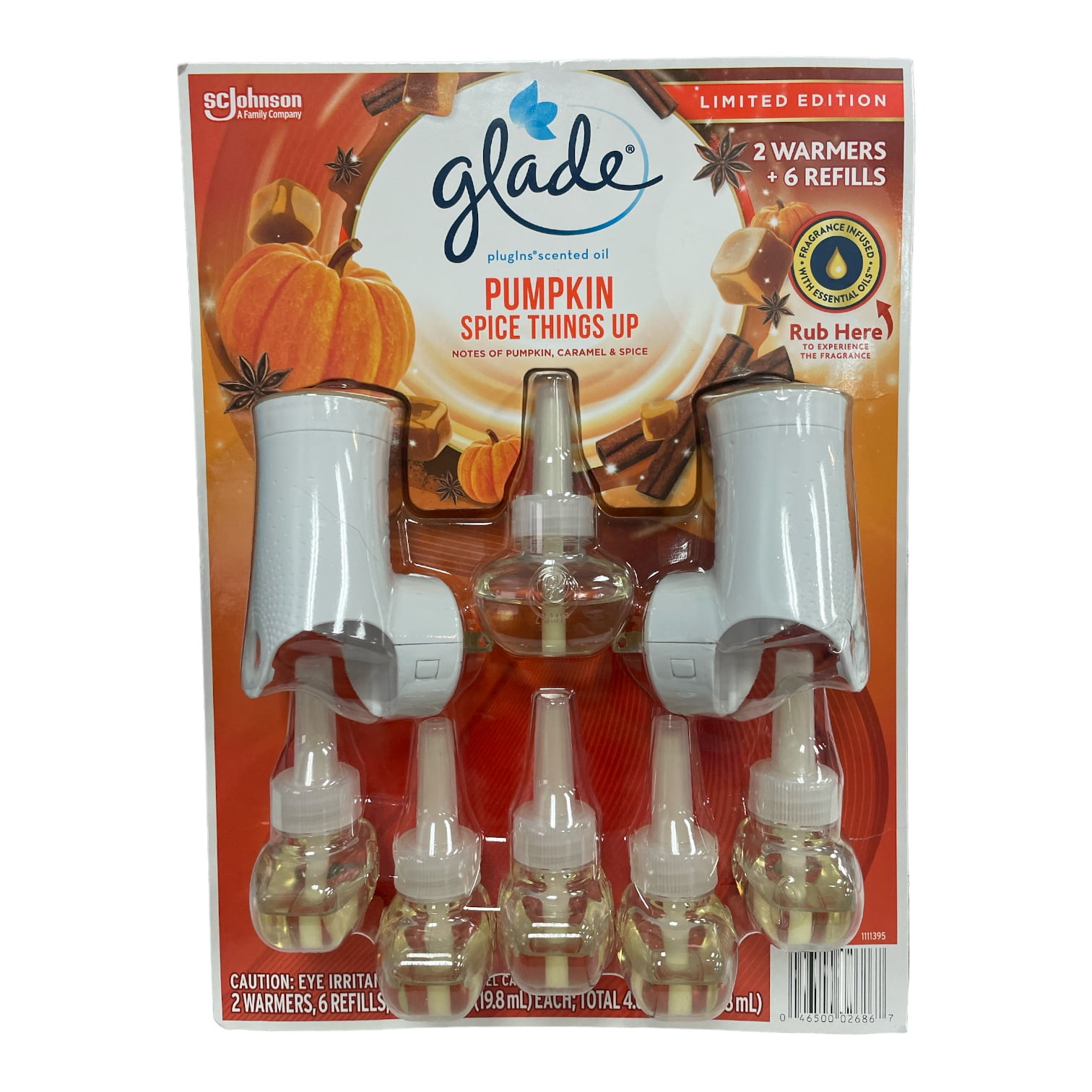 Glade PlugIns 2 Warmers + 6 Refills Holiday (Pumpkin Spice Things Up