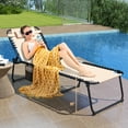 thumbnail image 2 of Gymax Oversize Folding Chaise Lounge w/ Adjustable Backrest Detachable Pillow Pocket Beige, 2 of 9
