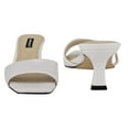 thumbnail image 4 of Nine West Indra White Square-Toe Low Heel Leather Sole Heeled Sandal (6.5, White), 4 of 5