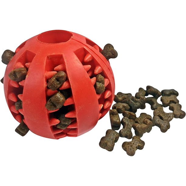 Pelota de goma para limpieza de dientes con forma de sandía, juguete para perros resistente a las mordeduras, color rojo pequeño
