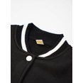 thumbnail image 4 of Mikrdoo Girls's Varsity Baseball Jacket Casual Embroidery College Fleece Warm Jacket Coat, 4 of 7