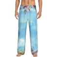 thumbnail image 2 of Lsque Sea and Fish Print Men's Pajama Pants, Lounge Pant - Comfortable Home Wear,Elastic Waistband, Stylish Design-Medium, 2 of 9