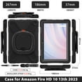 thumbnail image 6 of For Fire HD 10 Tablet 13th Generation 2023 Release Case, 360 Rotatable Handle Stand, Shoulder Strap, Drop-Proof Design, Black, 6 of 7