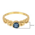 thumbnail image 3 of 925 Sterling Silver Gold Vermeil London Blue Topaz Cushion 6mm Women's Solstic Valentines Day Gifts Ring, 0.75 Ct, 3 of 4
