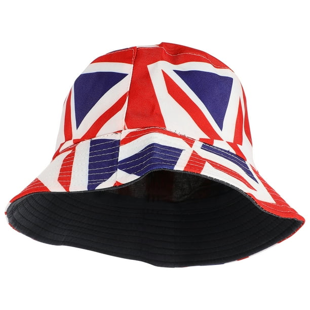 GOOHOCHY Moda Fisherman Fisherman Bucket Hat Union Jack Flag Sombrero para viajar para viajar