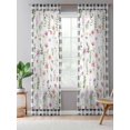 thumbnail image 5 of Sheer Curtains 84 Inches Long, Spring Floral Semi Sheer Curtains Light Filtering Window Treatment, Pink Flowers Black White Plaid Pastoral Privacy Voile Drapes for Living Room Bedroom 52x84 Inch, 5 of 7