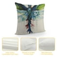 thumbnail image 4 of PRATYUS  Dragonfly Throw Pillow Cover Decorative Cushion Animal Accent Pillow Case Print Pillowcase Car Bed Couch Bedroom Chair Beige Blue Green 24x24in, 4 of 5