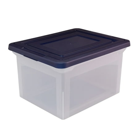 UPC: 0735854418236 | Office Depot Stackable File Tote Box Letter/Legal Size 10 13/16in.H x 14 1/8in.W x 18in.D Blue/Clear 170007