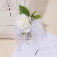 thumbnail image 4 of Stylish Silk Flower Wrist Corsage For Western Weddings Bridal Party Prom Dinner Formal Occasion Jewelry, 4 of 8
