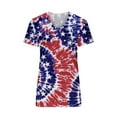 thumbnail image 4 of Cyber&Monday Deals Dyegold Summer Tops for Women 2023, Patriotic Shirts For Women Summer Casual American Flag Tshirt Short Sleeve V Neck Loose Tops Independence Day Blouse, 4 of 5