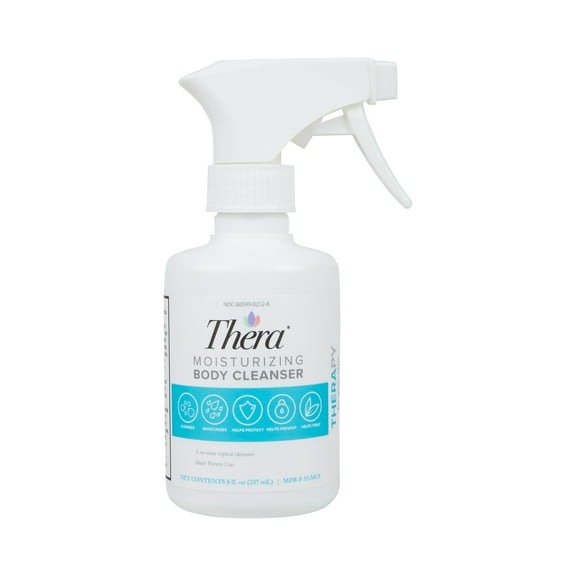 Thera Moisturizing Body Cleanser, Rinse-Free Lotion, Skin, Face, Spray, 8 oz., 12 Ct
