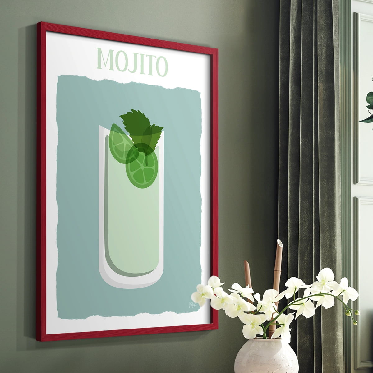 Mojito in Red Solid Wood 8 x 10 Framed Print