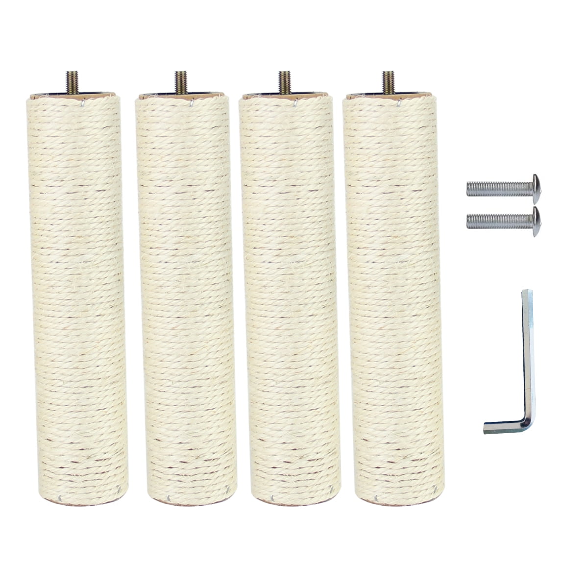 2 Packs, 11.8 Tall Hemp Rope Scratcher Posts for Indoor Kittens and Large Cats with Screws Cat Scratching Post Replacement,Cat Tree Scratch Post Refill Pole Parts 