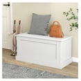 thumbnail image 2 of Lift Top Storage Box, 35.5” Entryway Chest with Metal Hinges, Farmhouse Storage Trunk for Living Room, Bedroom, White, 2 of 9