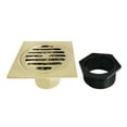 thumbnail image 7 of Kingston BSF4262PB Watercourse Symmetric 4-Inch Brass Square Grid Shower Drain with Hair Strainer in Polished Brass, 7 of 7