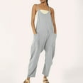 thumbnail image 2 of Women's Solid Suspenders Casual Jumpsuit - Overalls with Pockets, Adjustable Straps & Loose Fit, 2 of 6