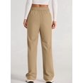 thumbnail image 4 of Womens High Waist Button Stretchy Pants Straight Leg Office Dress Pant Casual Trousers with Pocket Camel Color 5XL, 4 of 8
