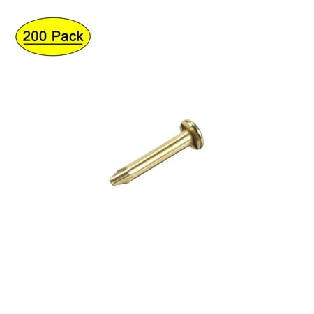 

Uxcell 1.2x8mm Tiny Nails Iron Copper Plating Gold Tone 200 Pack