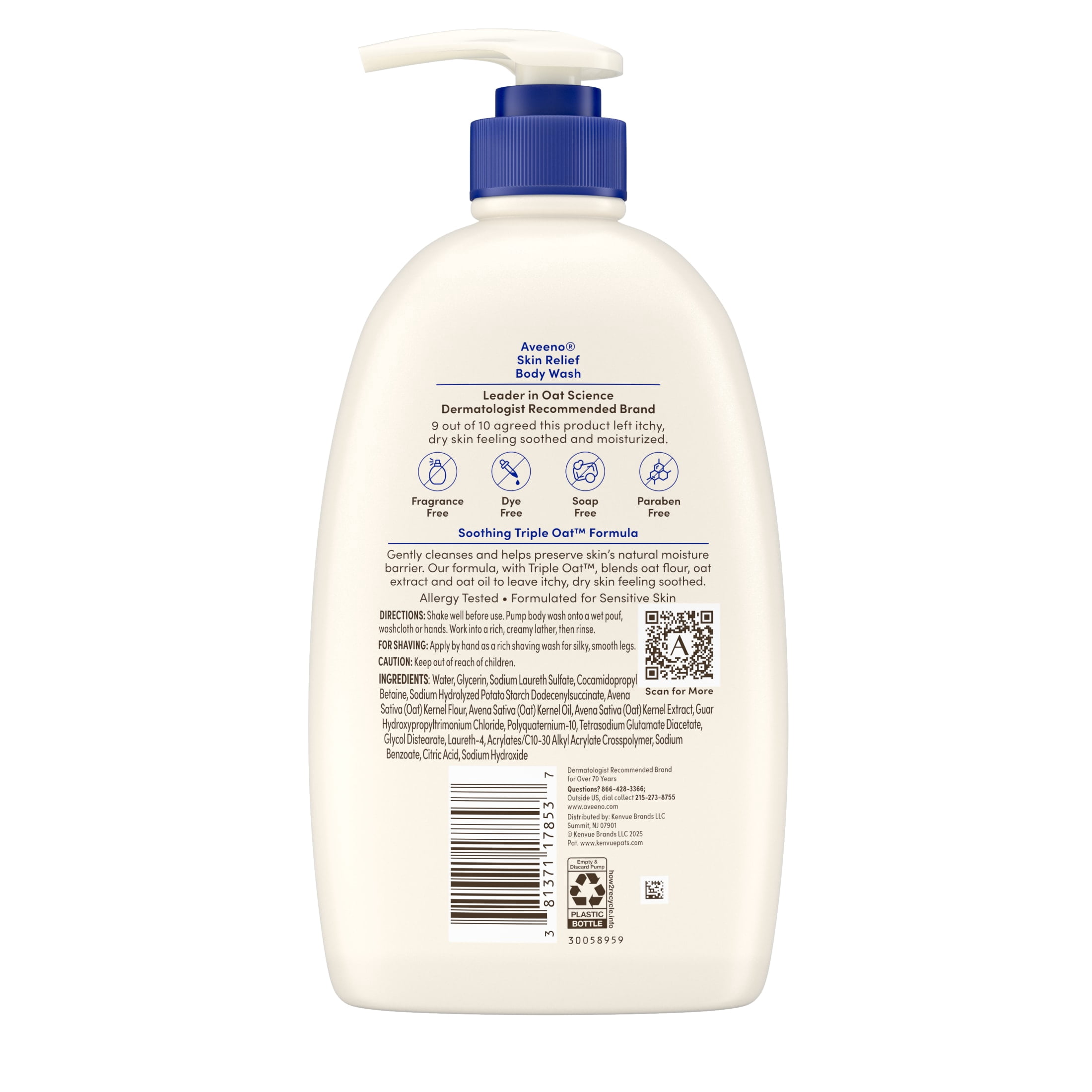 Aveeno Skin Relief Body Wash, Fragrance-Free, Value Size 33 Fl oz