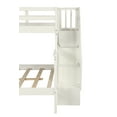 thumbnail image 4 of Clearance! Bunk Bed Twin-Over-Full, Twin Daybed and Frame Sets, Premium Firm Feel Solid Wood Support with Ladder and Safety Rail, Roll Out w/4 Storage Shelves, 250lbs, White, S1920, 4 of 8