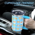 thumbnail image 6 of Corgi Gifts 40 Oz Tumbler with Handle and Lid Straw, Cute Blue Stainless Steel Double Walled Vacuum Insulated Cup, Dog Lover Birthday Gifts for Women Men (1 PC), 6 of 6
