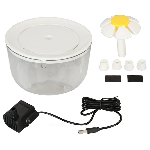 Fuente de agua para gatos con circulación automática y USB, transparente, silenciosa, dispensador de agua para gatos