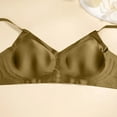 thumbnail image 3 of WHEANG Satin Bras for Women Back Beauty Bra Soft Support Breathable Casual Plus Size Bra Wireless Comfort Everyday Bra Cross Back Push Up Bra for Daily Wear Size L Green, 3 of 5