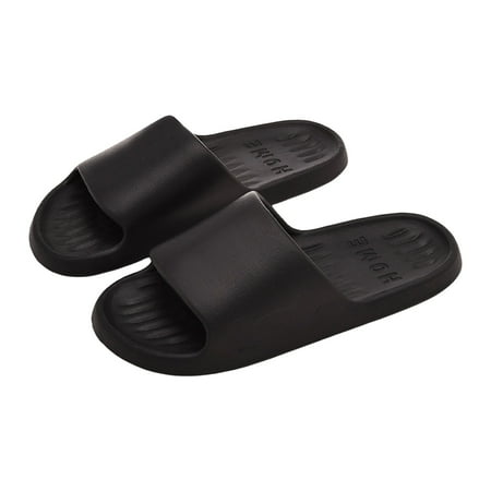 

ZHAGHMIN Womens Bathroom Slippers Summer Water Proof Memory Foam Slippers Casual Comfy Home Slippers Rubber Sole Indoor Outdoor Slides Black Size10