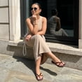 thumbnail image 5 of Cushionaire Titan Square Toe Flip Flops for Women, Dressy Slip On Flat Womens Sandals with Cushioned Footbed, 5 of 27