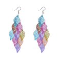 thumbnail image 2 of SmartBy Lady Colorful Multi Layers Hollow Leaf Elegant Hook Earrings Jewelry Decor, 2 of 8
