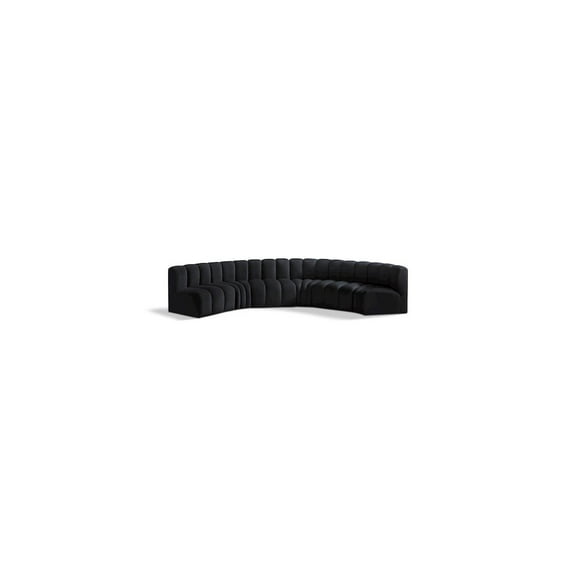 Meridian Furniture Arc Black Velvet Modular Sectional