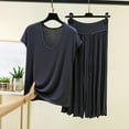 thumbnail image 7 of Modal Pajamas for Women Super Soft Pajama Sets Cooling Short Sleeve Top Capri Pants Pjs Breathable, Moisture-Wicking Sleepwear Summer Pjs Comfy Lounge Set Summer Fall Outfit, 7 of 7