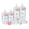 NUK Simply Natural Bottles with SafeTemp, Gift Set, 0+ Months (Pink)