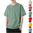 thumbnail image 2 of Fanxing Big And Tall T Shirts 6x Mens Gym Workout Tees Big and Tall T-Shirt Slim Fit Short Sleeve Cotton Performance Athletic Shirts Running Fitness Tee Light Blue,XXXXXXL, 2 of 6