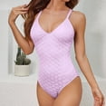 thumbnail image 4 of WREESH Womens One Piece Swimsuits Plus Size Zipper Sports Swimwear Conservative Solid Color Sunscreen Swimwear Diving Suit Surfing Suit Sleeveless Bathing Suits Purple, 4 of 4