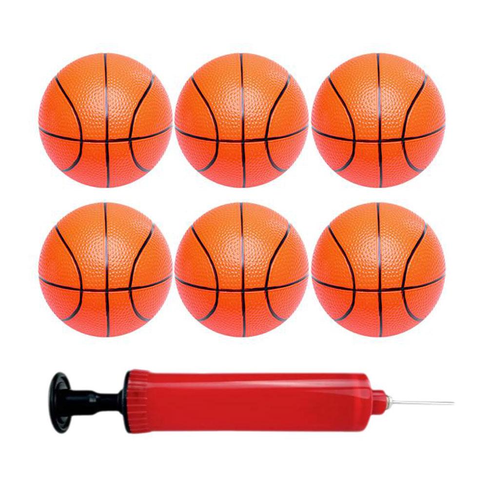 6PCS Small Mini Children Inflatable BasketballsWith US Pump Sports Kids Toy