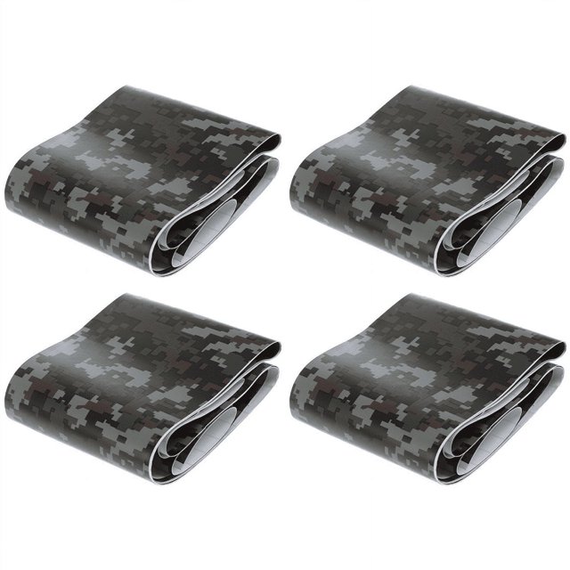 4 Rollo Camo Etiqueta Autoadhesiva de Fibra de Carbono Motocicleta Pvc Vinilo Ejército Etiqueta Camo Woodland Etiqueta de Camuflaje Camuflaje Digital Negro 152X10cm