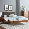 thumbnail image 2 of Platform Bed Frame, Full Size, Wood, Brown Walnut Grey Gray, Modern Contemporary Urban Design, Bedroom Master Guest Suite, 2 of 10