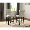 thumbnail image 3 of Leviton Solid Wood Tufted Asons Counter Height Dining Chair in Tan, Set of 2, 3 of 3