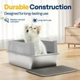 thumbnail image 4 of SPECSTAR Extra Large Stainless Steel Cat Litter Box, 23.6"x15.7" with Double Layer Litter Mat and Scoop, Light Gray, 4 of 8