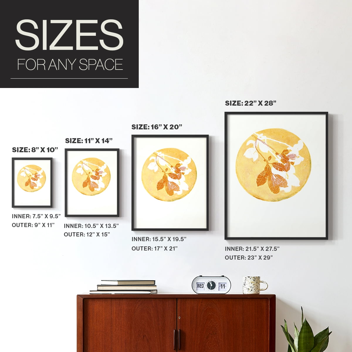 Keep it Simple in Black Solid Wood 8 x 10 Framed Print