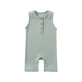 thumbnail image 2 of Rciityk Green Baby Girl Boy Romper Bodysuit Solid Jumpsuits Sleeveless Baby Clothes Outfits Summer Cotton 0-24 Months, 2 of 4