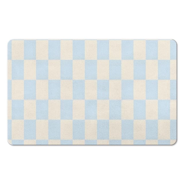 Luxury, Soft Checkered Bath Rug | 20x32in | Absorbent Microfiber, Non-Slip | Ideal Bath Carpet for Bathroom Floor